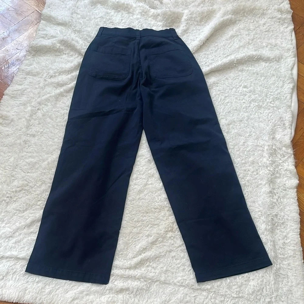 Madewell White House Black Market Dark Pants color blue wide leg